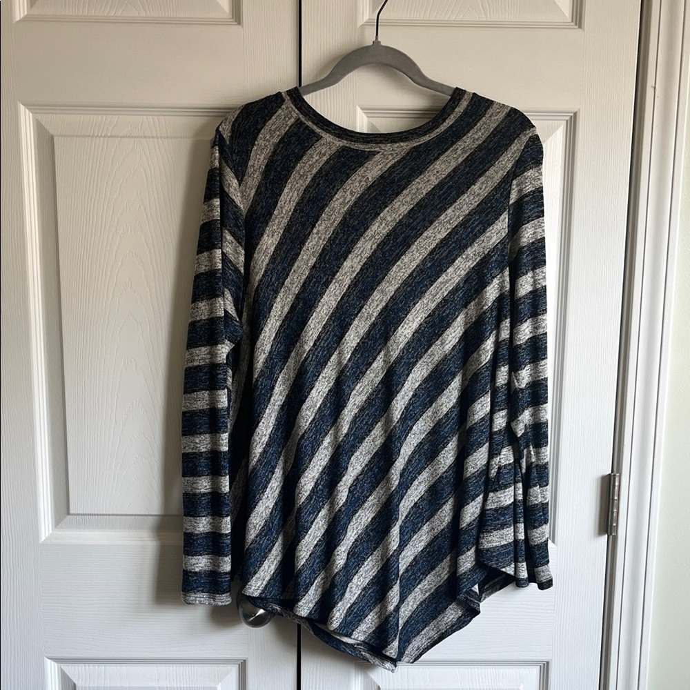 Striped Gray and Black Women's Tunic